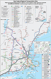 Front side of New England Transportation Map