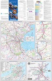 Front side of the Massachusetts Transportation Map